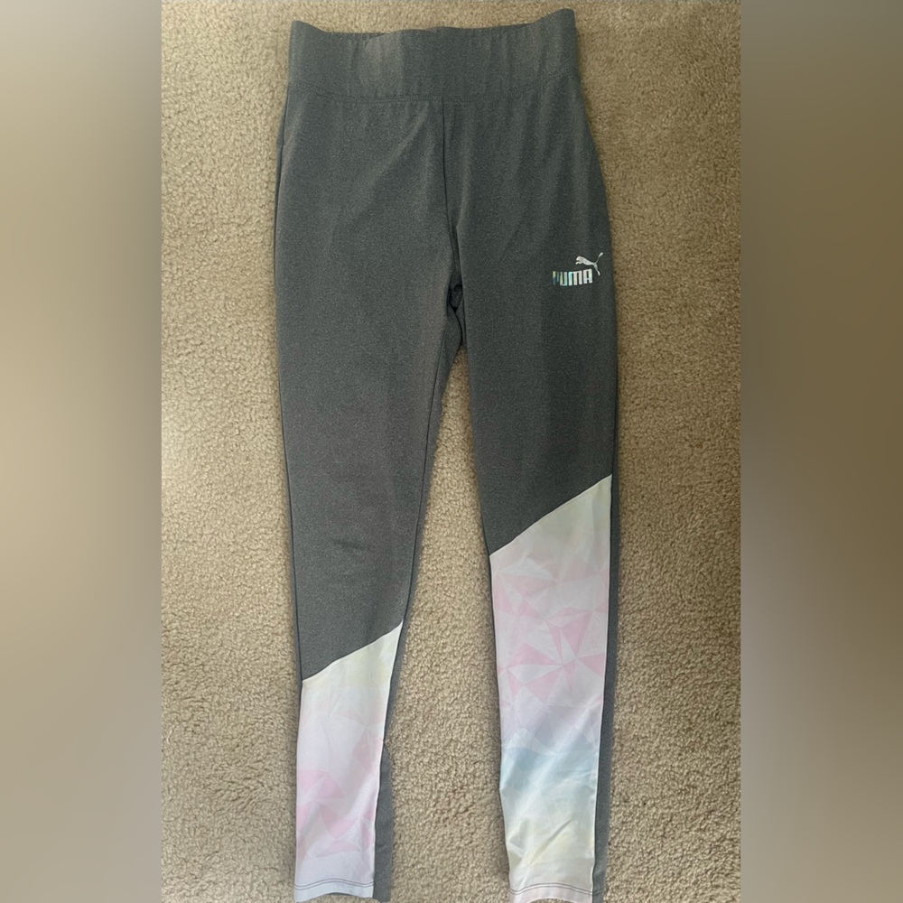 Puma Kids Leggings in Gray and Light Pink